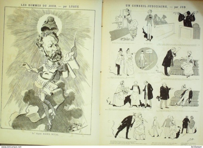 La Caricature 1886 #362 Talon rouge Caran d'Ache Duval par Luque Conseil judiciaire Job