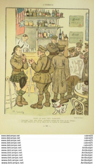 La Baionnette 1918 # 167 (Paris De Guerre) Harley Bofa Hautot Benda Fournier