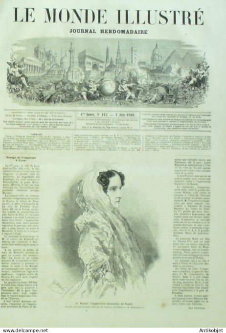 Le Monde illustré 1860 n°165 Marseille (13) Espagne Madrid Cortès Lyon (69) Ste-Baume (83) Amiens (8