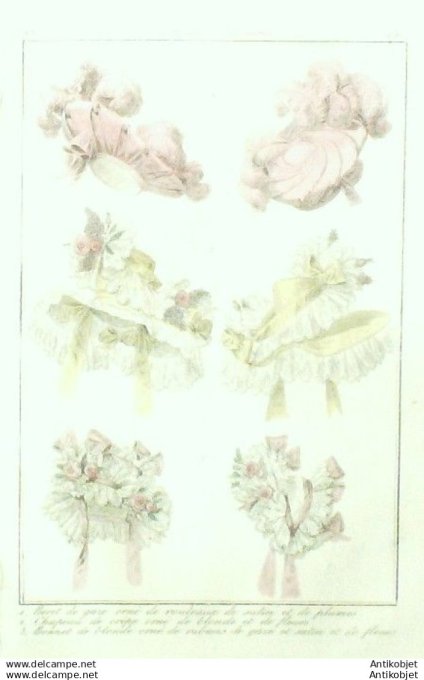 Gravure Mode Costume Parisien 1827 # 2491 (eau forte old Fashion plate