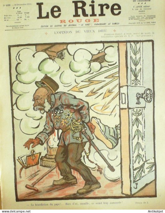 Le Rire Rouge 1916-12-16 # 109 Journal humoristique Ed.Originale Gal Timeodanaos