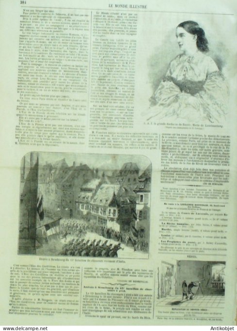 Le Monde illustré 1860 n°165 Marseille (13) Espagne Madrid Cortès Lyon (69) Ste-Baume (83) Amiens (8