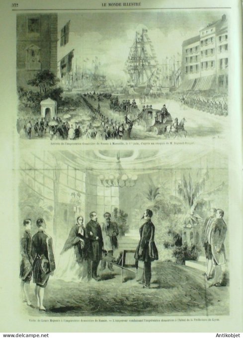 Le Monde illustré 1860 n°165 Marseille (13) Espagne Madrid Cortès Lyon (69) Ste-Baume (83) Amiens (8