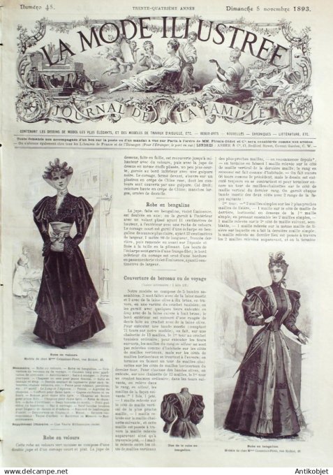 Mode illustree 1893 Lot de 10 journaux