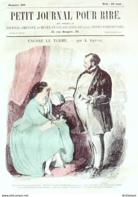 Petit journal pour Rire 1860 # 269 Encore le Terme Grevin