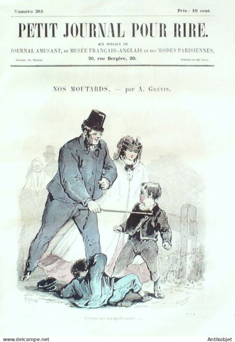 Petit journal pour Rire 1860 # 283 Nos Moutards Grevin