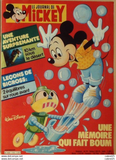 Journal de Mickey n°1731 ACROBATIES 2 roues (30-8-1985)