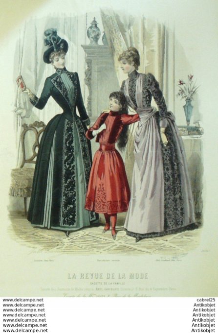 Gravure Mode La Gazette 1889 # 02 (Old Fashion plate)
