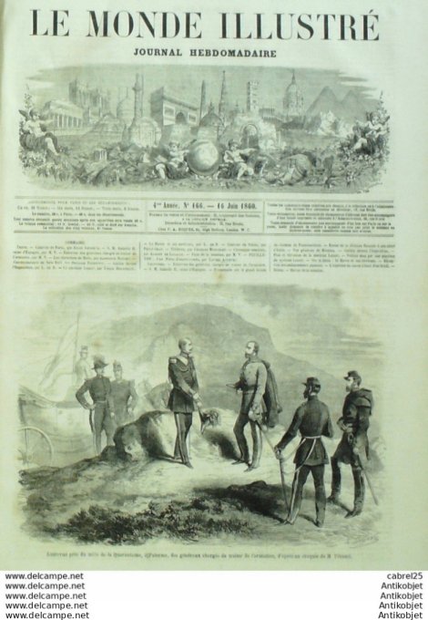 Le Monde illustré 1860 n°166 Espagne Isabelle II Italie Messine Havre (76) Fontainebleau (77)