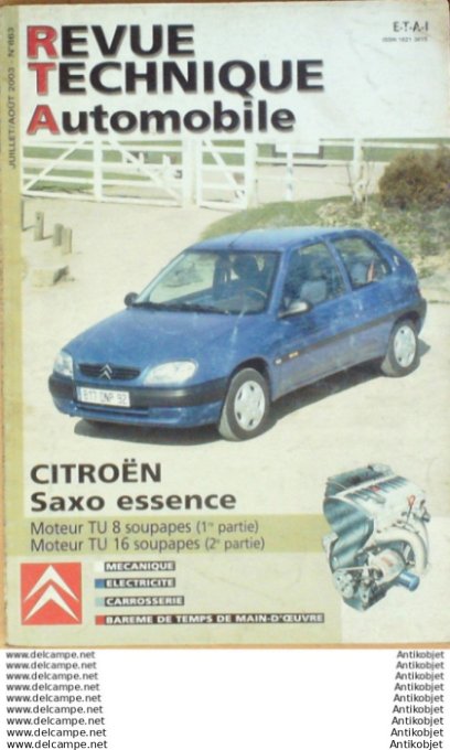 R.T Automobile Citroën Saxo 8 & 16 soupapes 04/200   # 663