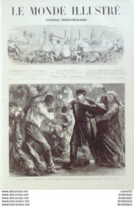 Le Monde illustré 1873 n°826 Viet-Nam Saigon Baria Gocong Calédonie Ile Ducos Camp Italie Trevise