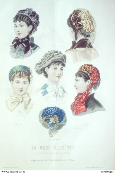 Gravure Mode illustree 1880 # 42 (Old Fashion plate)