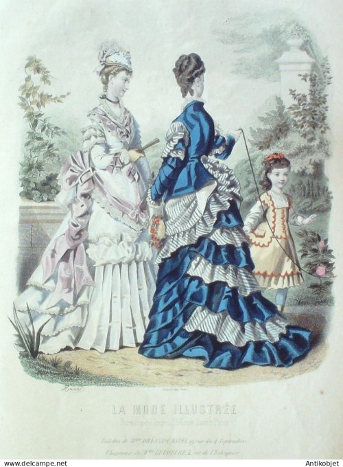 Gravure Mode illustree 1874 # 29 (Old Fashion plate)