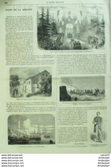 Le Monde illustré 1860 n°166 Espagne Isabelle II Italie Messine Havre (76) Fontainebleau (77)