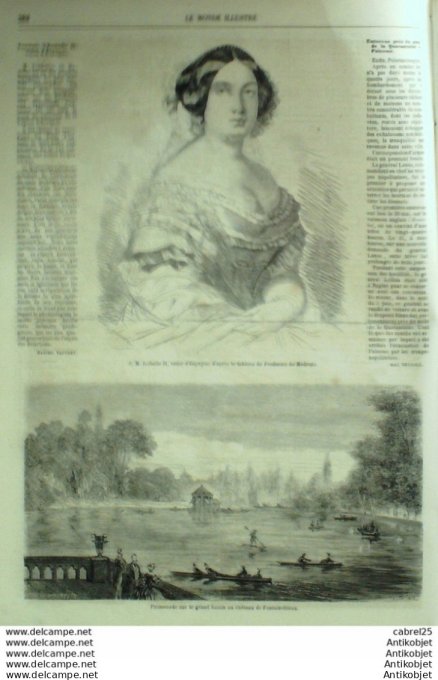 Le Monde illustré 1860 n°166 Espagne Isabelle II Italie Messine Havre (76) Fontainebleau (77)