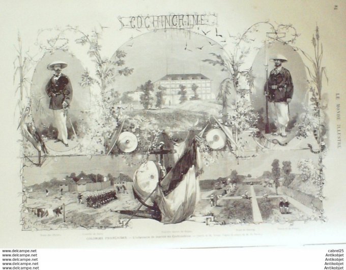 Le Monde illustré 1873 n°826 Viet-Nam Saigon Baria Gocong Calédonie Ile Ducos Camp Italie Trevise