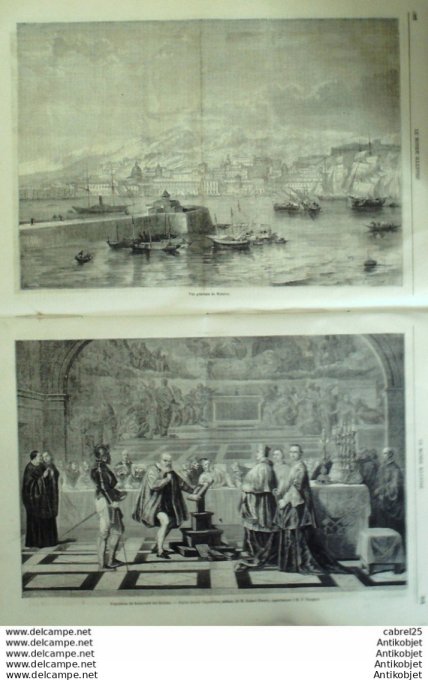 Le Monde illustré 1860 n°166 Espagne Isabelle II Italie Messine Havre (76) Fontainebleau (77)
