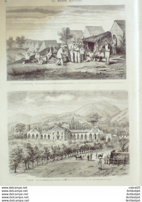 Le Monde illustré 1873 n°826 Viet-Nam Saigon Baria Gocong Calédonie Ile Ducos Camp Italie Trevise