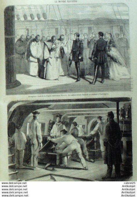 Le Monde illustré 1860 n°166 Espagne Isabelle II Italie Messine Havre (76) Fontainebleau (77)