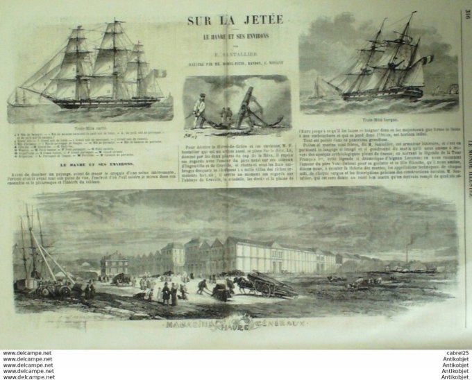 Le Monde illustré 1860 n°166 Espagne Isabelle II Italie Messine Havre (76) Fontainebleau (77)