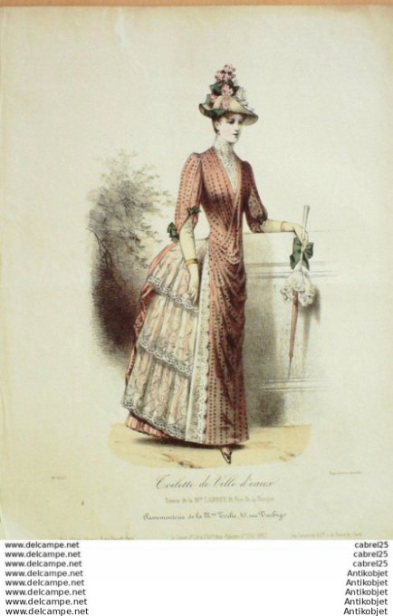 Gravure Mode Le Coquet 1887 # 28 (Old Fashion plate)