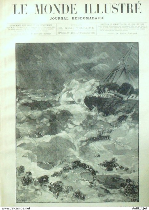 Le Monde illustré 1885 n°1486 Villers-sur-Mer (14) Madrid Barcelone Suède