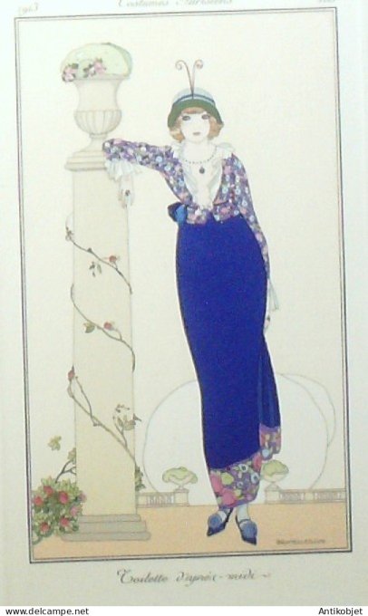 Gravure de mode Costume Parisien 1913 pl.103 BRUNELLESCHI Umberto-Toilette