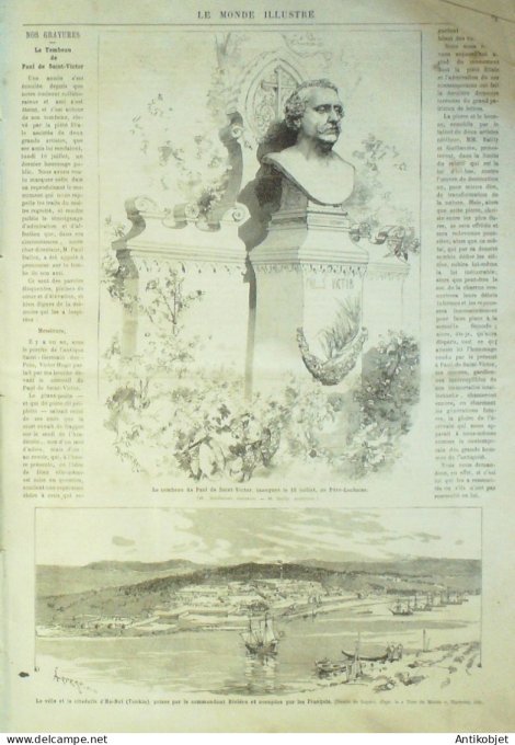 Le Monde illustré 1882 n°1320 Chine Tonkin Ha-Noï Douvres tunnel St-Paul Victor
