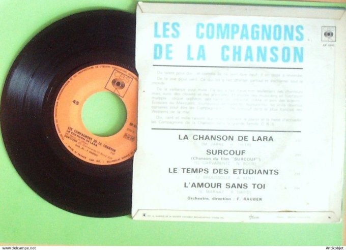 Les Compagnons de la chanson 45T EP Chanson de Lara 1966