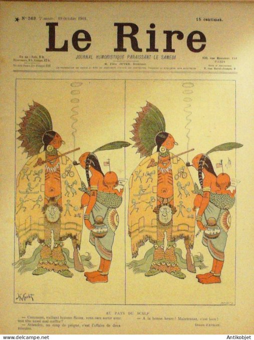 Le Rire 1901-10-19 # 363 Journal humoristique Ed.Originale Pays su Scalp