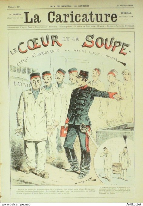 La Caricature 1885 #304 Coeur de la soupe Aubray & Draner Robida Trock