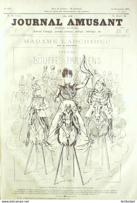 Le Journal Amusant 1874 #  950 Passage de venus sur le Soleil expedition drolatique par Kauffmann