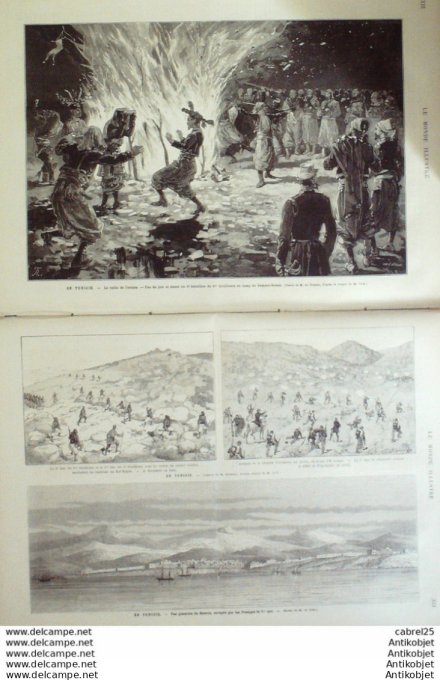 Le Monde illustré 1881 n°1259 Tunisie Fedj Bababrick Kef Rejala Bizerte St Nazaire (44) Penhouet Bel