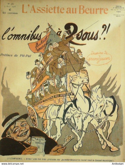 L'Assiette au beurre 1907 # 362 L'Omnibus à 2 sous Grandjouan