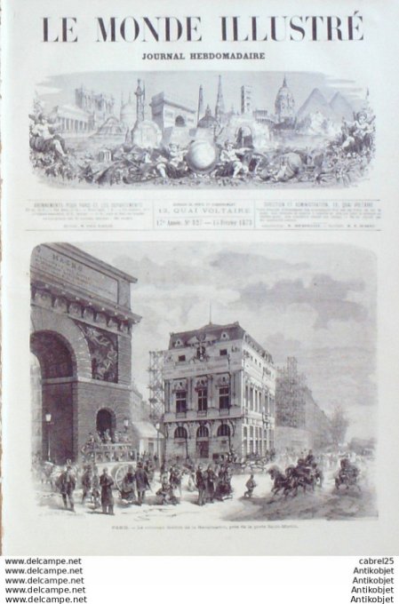 Le Monde illustré 1873 n°827 La Reunion St-Denis Japon Yeddo Yokohama Mikado Egypte Caire Khedive An