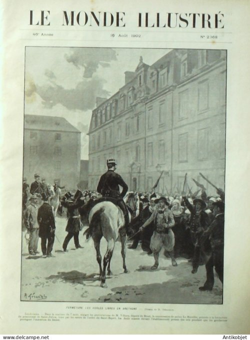 Le Monde illustré 1902 n°2368 Landerneau Folgoet Ploudaniel ST-Meen (29) Revel (31) Angleterre Couro