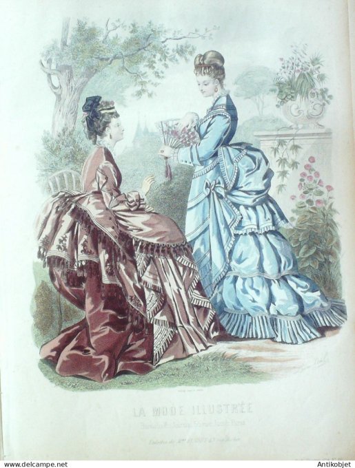 Gravure Mode illustree 1874 # 30 (Old Fashion plate)