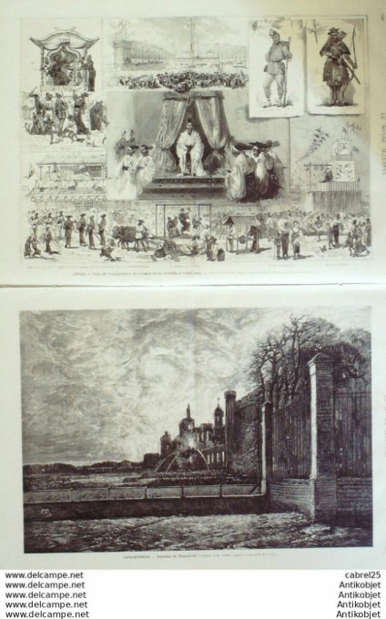 Le Monde illustré 1873 n°827 La Reunion St-Denis Japon Yeddo Yokohama Mikado Egypte Caire Khedive An