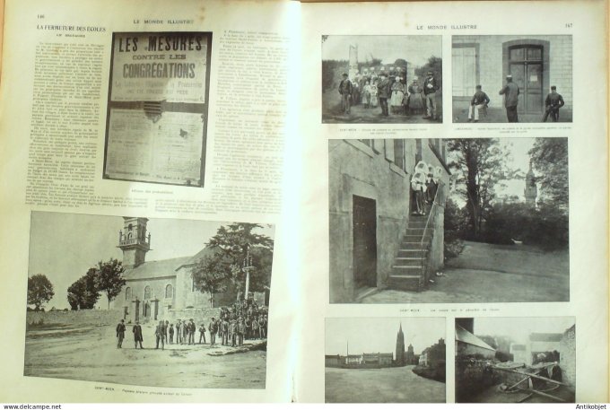 Le Monde illustré 1902 n°2368 Landerneau Folgoet Ploudaniel ST-Meen (29) Revel (31) Angleterre Couro