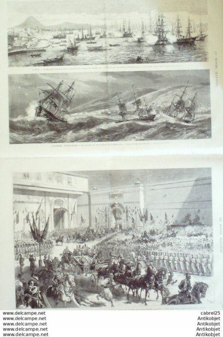 Le Monde illustré 1873 n°827 La Reunion St-Denis Japon Yeddo Yokohama Mikado Egypte Caire Khedive An