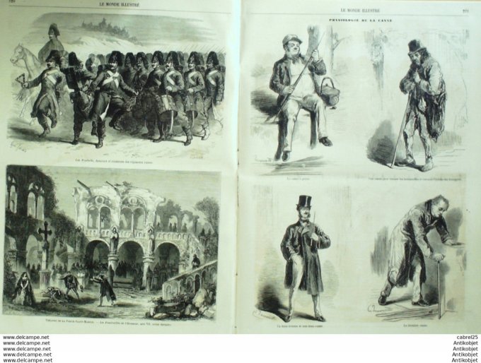 Le Monde illustré 1861 n°208 Types Gitans Egypte Alexandrie Said Pacha Russie Les Peselniks