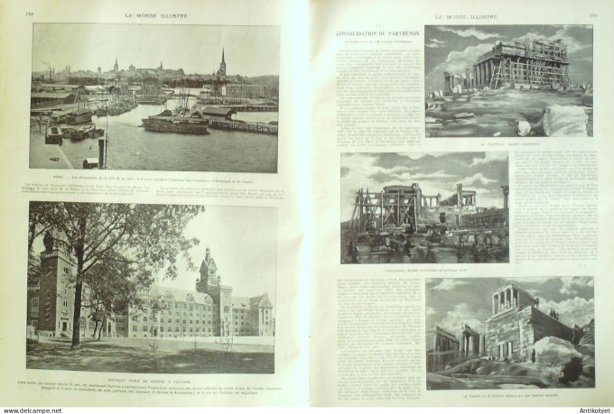 Le Monde illustré 1902 n°2368 Landerneau Folgoet Ploudaniel ST-Meen (29) Revel (31) Angleterre Couro