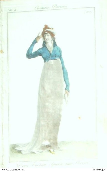 Costume Parisien 1800 an 9 # 271 (eau forte) Spencer sans revers
