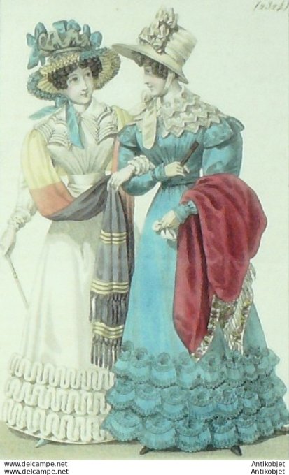 Costume Parisien 1825 # 2324 Robe mousseline blouse batiste
