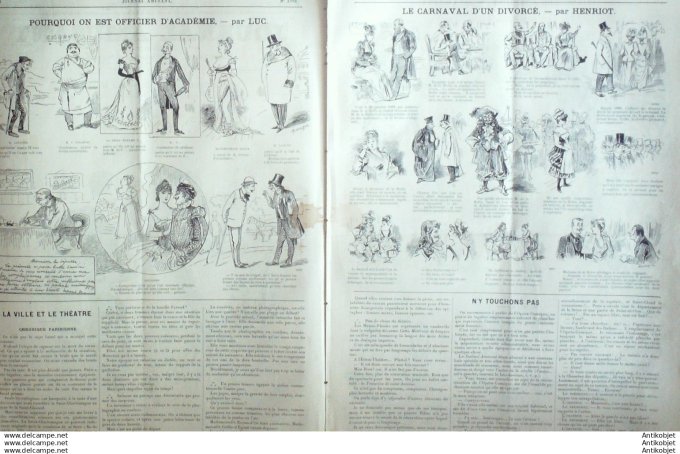 Le Journal Amusant 1891 # 1798 Thermidor par Victorien Sardou Chasseurs a courre par Crafty