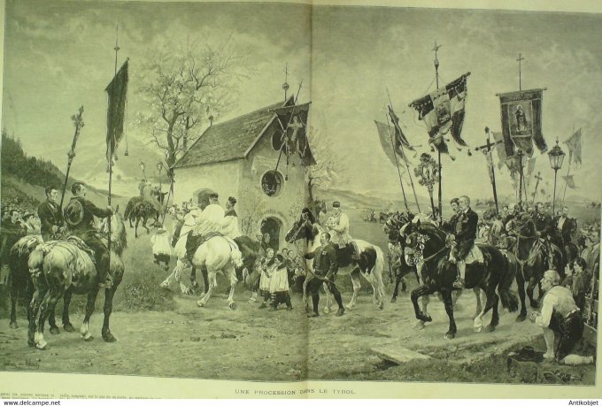Soleil du Dimanche 1898 n°35  Autriche Tyrol procession Egypte Hamilcar éléphants