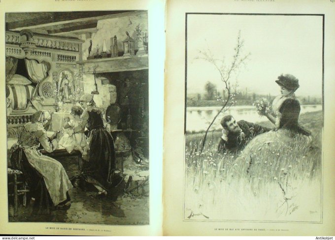Le Monde illustré 1884 n°1418 Frédéric Mistral Vienne Incendie du Stadt Theater Athènes