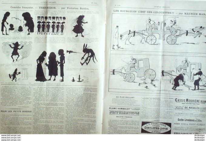 Le Journal Amusant 1891 # 1798 Thermidor par Victorien Sardou Chasseurs a courre par Crafty