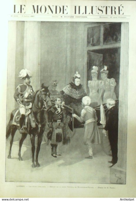 Le Monde illustré 1897 n°2101 Londres Buckingham Reine Victoria fêtes jubilaires Spithead