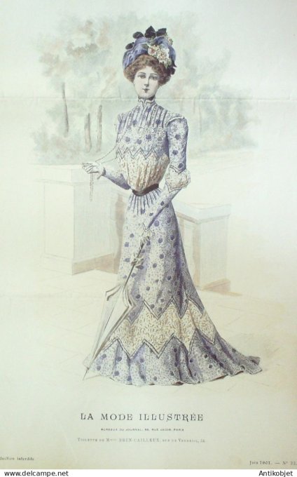 Gravure Mode illustree 1901 # 22 (Old Fashion plate) RARE